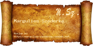 Margulies Szederke névjegykártya